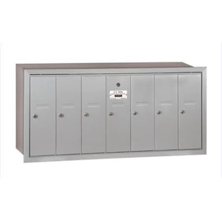 Salsbury Industries Salsbury Industries 3507ARP Vertical Mailbox - 7 Doors - Aluminum - Recessed Mounted - Private Access 3507ARP